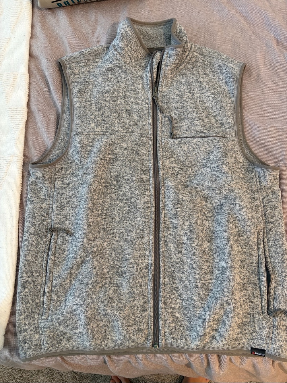 J. Crew Men's Heather Gray Full-Zip Vest